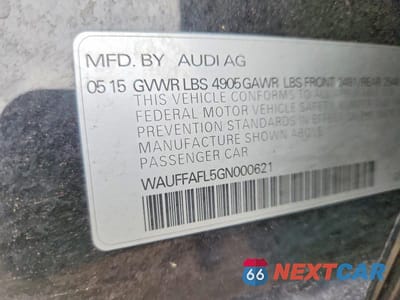 Zdjęcie 12 z 12 samochodu: 2016 AUDI A4 PREMIUM PLUS S-LINE VIN:WAUFFAFL5GN000621 - miniatura