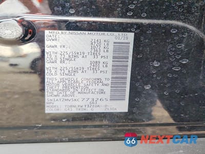 Zdjęcie 13 z 13 samochodu: 2019 NISSAN ROGUE SL VIN:5N1AT2MV5KC773265 - miniatura