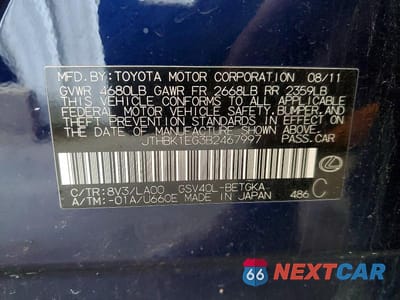 Zdjęcie 13 z 13 samochodu: 2011 LEXUS ES 350 VIN:JTHBK1EG3B2467997 - miniatura