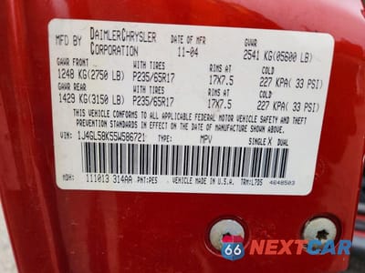 Zdjęcie 13 z 13 samochodu: 2005 JEEP LIBERTY LIMITED VIN:1J4GL58K55W586721 - miniatura