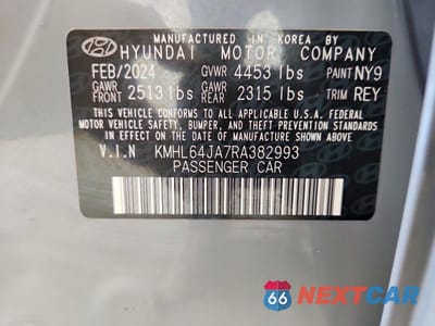 Zdjęcie 12 z 12 samochodu: 2024 HYUNDAI SONATA SEL VIN:KMHL64JA7RA382993 - miniatura