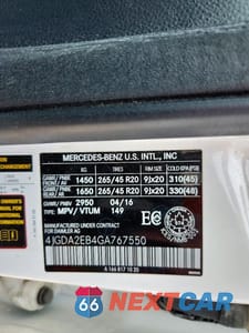 Zdjęcie 14 z 14 samochodu: 2016 MERCEDES-BENZ GLE 350 VIN:4JGDA2EB4GA767550 - miniatura