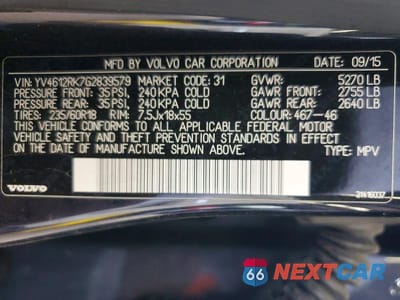 Zdjęcie 13 z 13 samochodu: 2016 VOLVO XC60 T5 PREMIER VIN:YV4612RK7G2839579 - miniatura