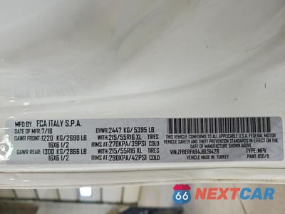Zdjęcie 13 z 13 samochodu: 2018 RAM PROMASTER CITY ST DELIVERY VAN VIN:ZFBERFAB4J6L51428 - miniatura