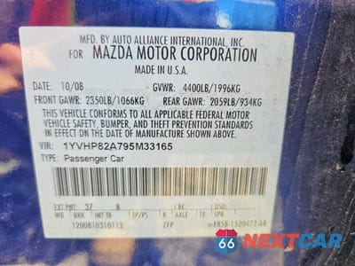 Zdjęcie 13 z 13 samochodu: 2009 MAZDA 6 I VIN:1YVHP82A795M33165 - miniatura