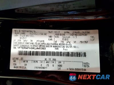 Zdjęcie 12 z 12 samochodu: 2019 FORD RANGER XL VIN:1FTER4FH9KLA43303 - miniatura