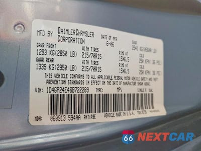Zdjęcie 13 z 13 samochodu: 2006 DODGE GRAND CARAVAN SE VIN:1D4GP24E46B722289 - miniatura