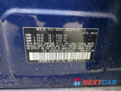 Zdjęcie 12 z 12 samochodu: 2015 SUBARU LEGACY 2.5I PREMIUM VIN:4S3BNBF62F3063805 - miniatura