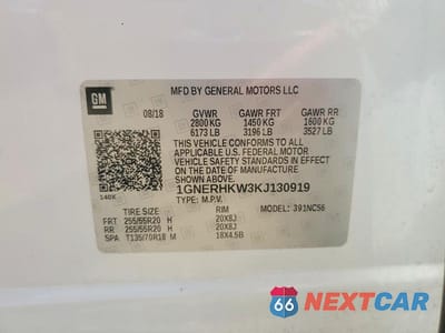 Zdjęcie 13 z 13 samochodu: 2019 CHEVROLET TRAVERSE LT VIN:1GNERHKW3KJ130919 - miniatura