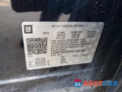 Zdjęcie 13 z 13 samochodu: 2019 CHEVROLET TRAVERSE PREMIER VIN:1GNEVKKW2KJ181787 - miniatura