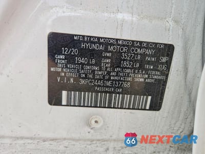 Zdjęcie 12 z 12 samochodu: 2021 HYUNDAI ACCENT SE VIN:3KPC24A61ME137768 - miniatura
