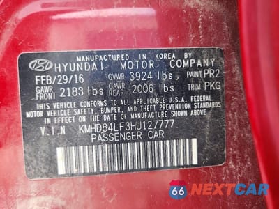 Zdjęcie 12 z 12 samochodu: 2017 HYUNDAI ELANTRA LIMITED VIN:KMHD84LF3HU127777 - miniatura