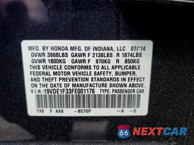 Zdjęcie 12 z 12 samochodu: 2015 ACURA ILX 20 VIN:19VDE1F33FE001176 - miniatura