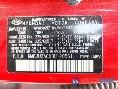 Zdjęcie 14 z 14 samochodu: 2011 HYUNDAI TUCSON GLS VIN:KM8JU3ACXBU120561 - miniatura