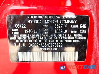 Zdjęcie 12 z 12 samochodu: 2022 HYUNDAI ACCENT SE VIN:3KPC24A65NE178129 - miniatura