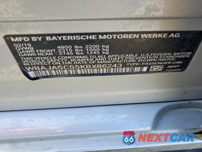 Zdjęcie 12 z 12 samochodu: 2019 BMW 530 I VIN:WBAJA5C55KBX86243 - miniatura
