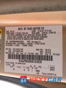 Zdjęcie 13 z 13 samochodu: 2017 FORD FUSION VIN:3FA6P0RU0HR105828 - miniatura