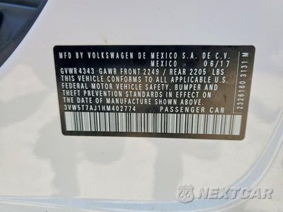 Zdjęcie 12 z 12 samochodu: 2017 VOLKSWAGEN JETTA GLI VIN:3VW5T7AJ1HM402774 - miniatura