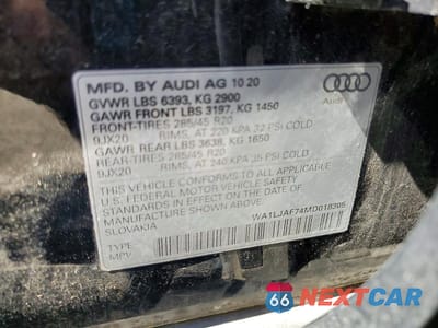 Zdjęcie 13 z 13 samochodu: 2021 AUDI Q7 PREMIUM PLUS VIN:WA1LJAF74MD018305 - miniatura