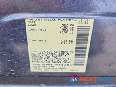 Zdjęcie 13 z 13 samochodu: 2013 NISSAN LEAF S VIN:1N4AZ0CP8DC409280 - miniatura