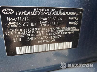 Zdjęcie 13 z 13 samochodu: 2015 HYUNDAI SONATA SPORT VIN:5NPE34AF6FH130478 - miniatura