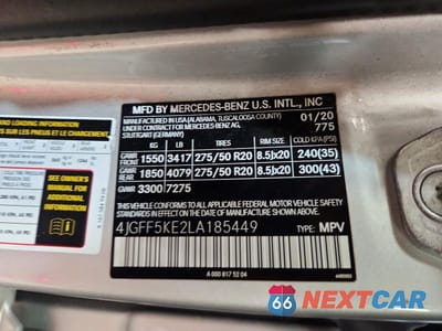 Zdjęcie 13 z 13 samochodu: 2020 MERCEDES-BENZ GLS 450 4MATIC VIN:4JGFF5KE2LA185449 - miniatura