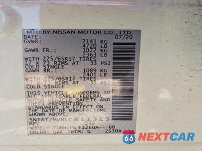 Zdjęcie 13 z 13 samochodu: 2020 NISSAN ROGUE S VIN:5N1AT2MV8LC811315 - miniatura
