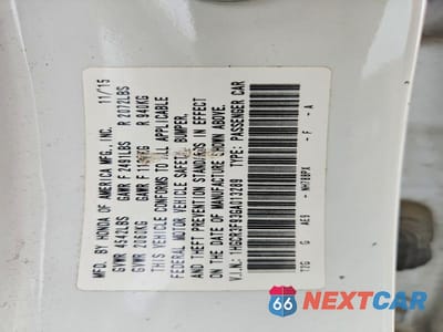 Zdjęcie 12 z 12 samochodu: 2016 HONDA ACCORD TOURING VIN:1HGCR3F93GA013289 - miniatura