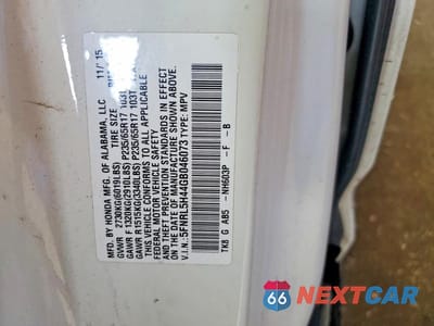 Zdjęcie 13 z 13 samochodu: 2016 HONDA ODYSSEY EX VIN:5FNRL5H44GB046073 - miniatura