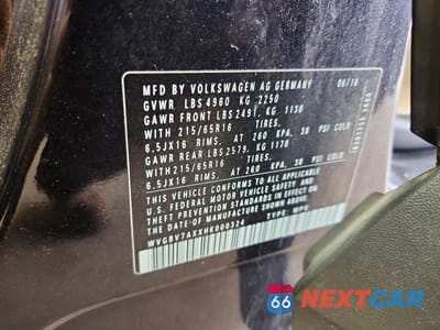 Zdjęcie 13 z 13 samochodu: 2017 VOLKSWAGEN TIGUAN S VIN:WVGBV7AXXHK000324 - miniatura