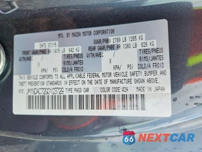 Zdjęcie 12 z 12 samochodu: 2016 MAZDA MX-5 MIATA CLUB VIN:JM1NDAC72G0103729 - miniatura