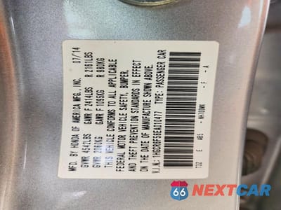 Zdjęcie 12 z 12 samochodu: 2014 HONDA ACCORD HYBRID EXL VIN:1HGCR6F56EA010477 - miniatura