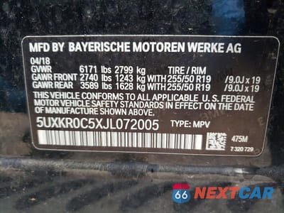 Zdjęcie 13 z 13 samochodu: 2018 BMW X5 XDRIVE35I VIN:5UXKR0C5XJL072005 - miniatura