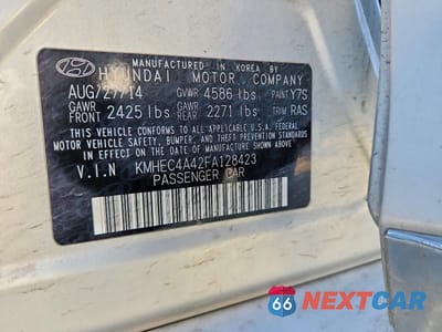 Zdjęcie 12 z 12 samochodu: 2015 HYUNDAI SONATA HYBRID BASE VIN:KMHEC4A42FA128423 - miniatura