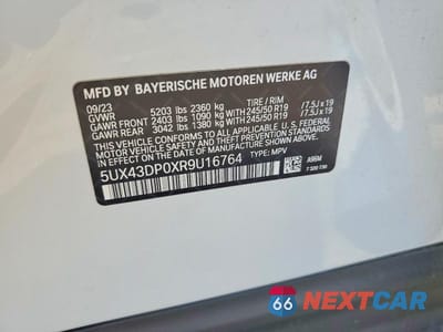 Zdjęcie 14 z 14 samochodu: 2024 BMW X3 SDRIVE30I VIN:5UX43DP0XR9U16764 - miniatura