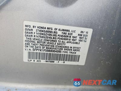 Zdjęcie 12 z 12 samochodu: 2011 HONDA RIDGELINE RTL VIN:5FPYK1F59BB004095 - miniatura