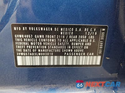 Zdjęcie 12 z 12 samochodu: 2020 VOLKSWAGEN GOLF VIN:3VWG57AU3LM003810 - miniatura