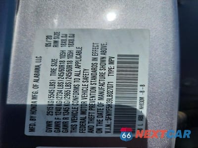 Zdjęcie 13 z 13 samochodu: 2020 HONDA PILOT EX VIN:5FNYF5H39LB027071 - miniatura