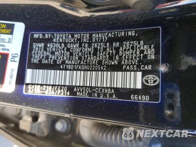 Zdjęcie 12 z 12 samochodu: 2017 TOYOTA CAMRY HYBRID LE VIN:4T1BD1FK0HU220542 - miniatura