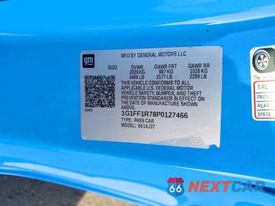 Zdjęcie 12 z 12 samochodu: 2023 CHEVROLET CAMARO LT1 VIN:1G1FF1R78P0127466 - miniatura
