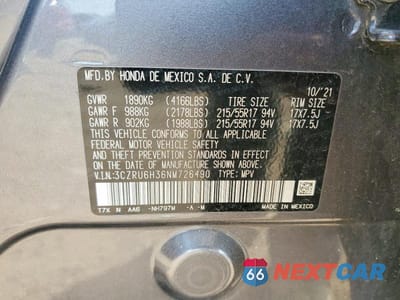 Zdjęcie 13 z 13 samochodu: 2022 HONDA HR-V LX VIN:3CZRU6H36NM726490 - miniatura