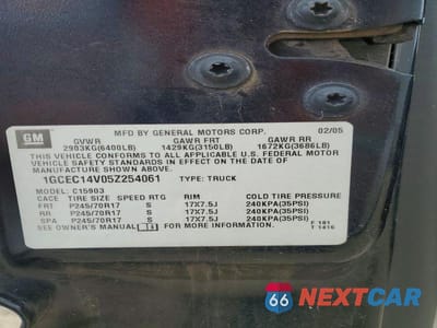 Zdjęcie 12 z 12 samochodu: 2005 CHEVROLET SILVERADO C1500 VIN:1GCEC14V05Z254061 - miniatura