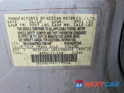 Zdjęcie 12 z 12 samochodu: 2012 NISSAN SENTRA 2.0 VIN:3N1AB6AP8CL759146 - miniatura