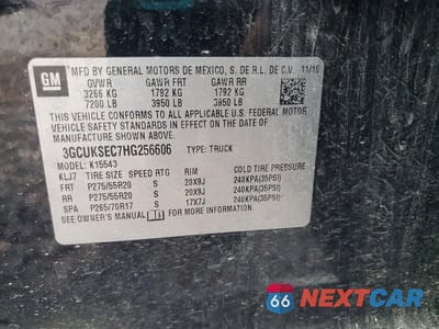 Zdjęcie 12 z 12 samochodu: 2017 CHEVROLET SILVERADO K1500 LTZ VIN:3GCUKSEC7HG256606 - miniatura