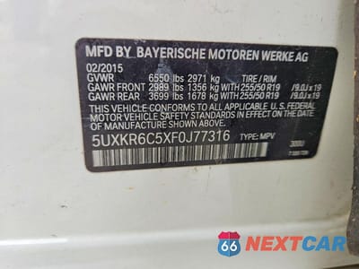 Zdjęcie 13 z 13 samochodu: 2015 BMW X5 XDRIVE50I VIN:5UXKR6C5XF0J77316 - miniatura