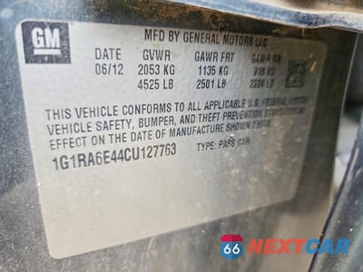 Zdjęcie 12 z 12 samochodu: 2012 CHEV VOLT VIN:1G1RA6E44CU127763 - miniatura