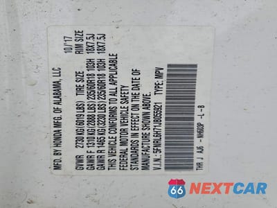 Zdjęcie 13 z 13 samochodu: 2018 HONDA ODYSSEY EXL VIN:5FNRL6H71JB055921 - miniatura