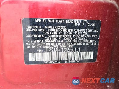 Zdjęcie 13 z 13 samochodu: 2016 SUBARU FORESTER 2.5I LIMITED VIN:JF2SJARC1GH550121 - miniatura