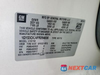 Zdjęcie 13 z 13 samochodu: 2015 CADILLAC ESCALADE PREMIUM VIN:1GYS3CKJ4FR284836 - miniatura