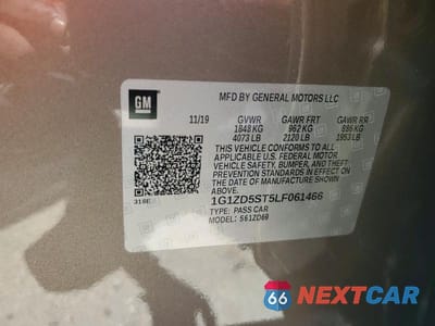 Zdjęcie 13 z 13 samochodu: 2020 CHEVROLET MALIBU LT VIN:1G1ZD5ST5LF061466 - miniatura